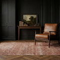 Orange Turkish rug in a styled room