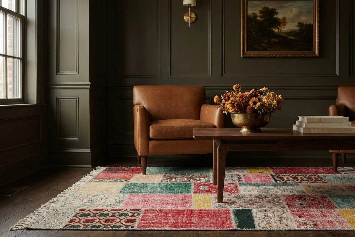 Turkish rug in a styled room
