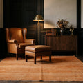 Orange Turkish rug in a landing