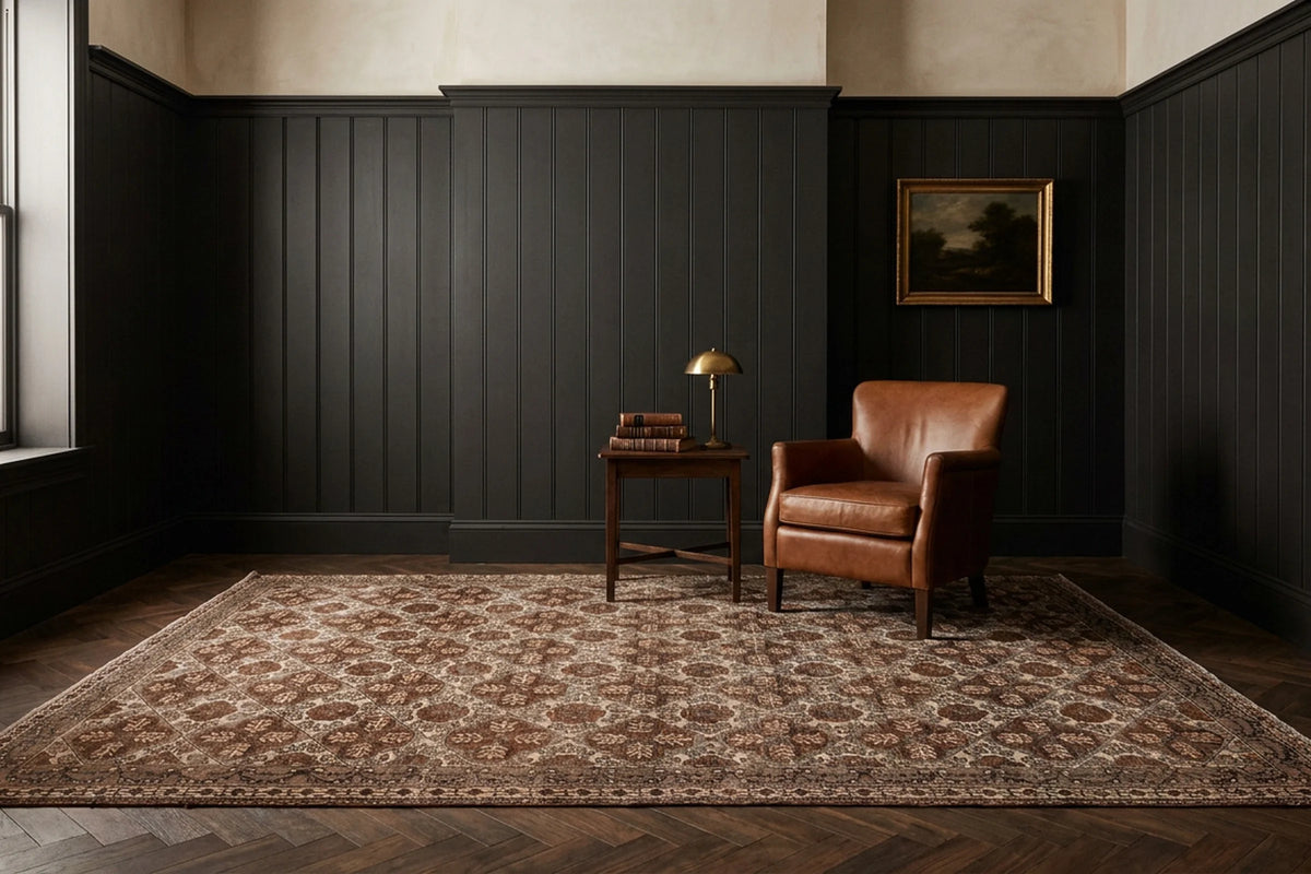 Turkish rug in a styled room