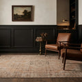 Orange Turkish rug in a styled room