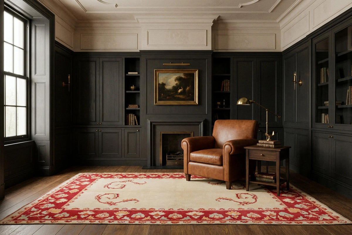 Turkish rug in a styled room