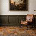Orange Turkish rug in a styled room