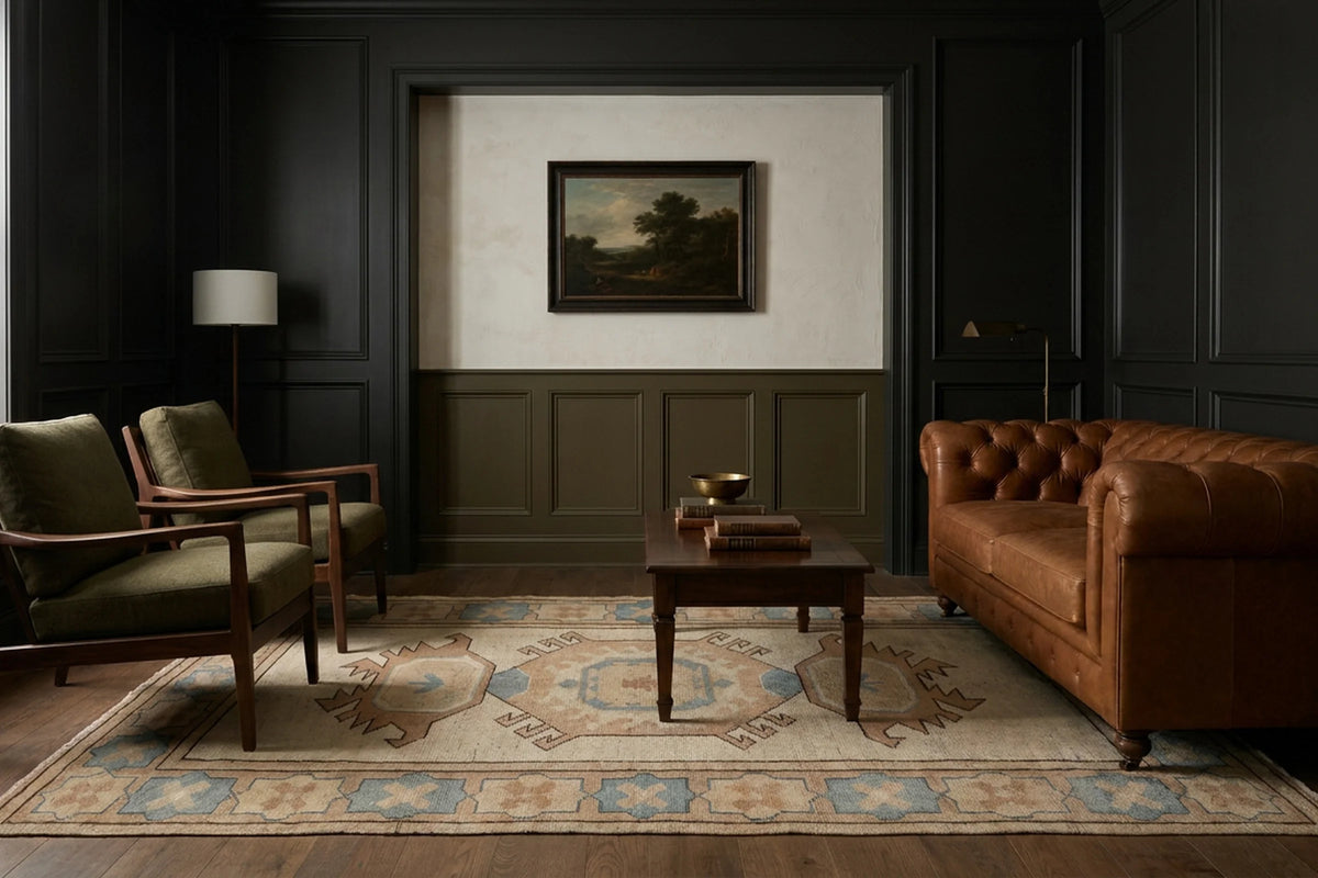 Turkish rug in a styled room