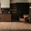 Orange Turkish rug in a kitchen