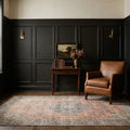 Orange Turkish rug in a styled room