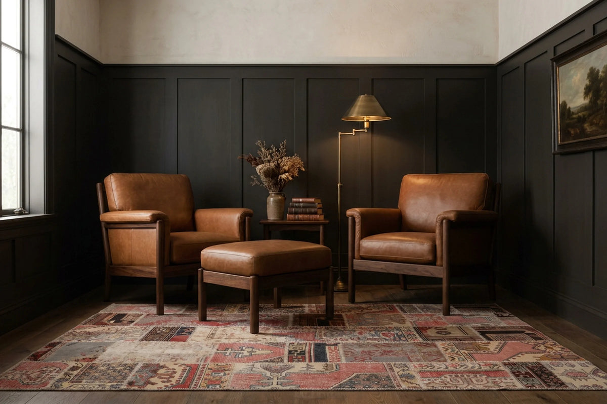 Turkish rug in a styled room