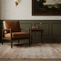 Orange Turkish rug in a styled room
