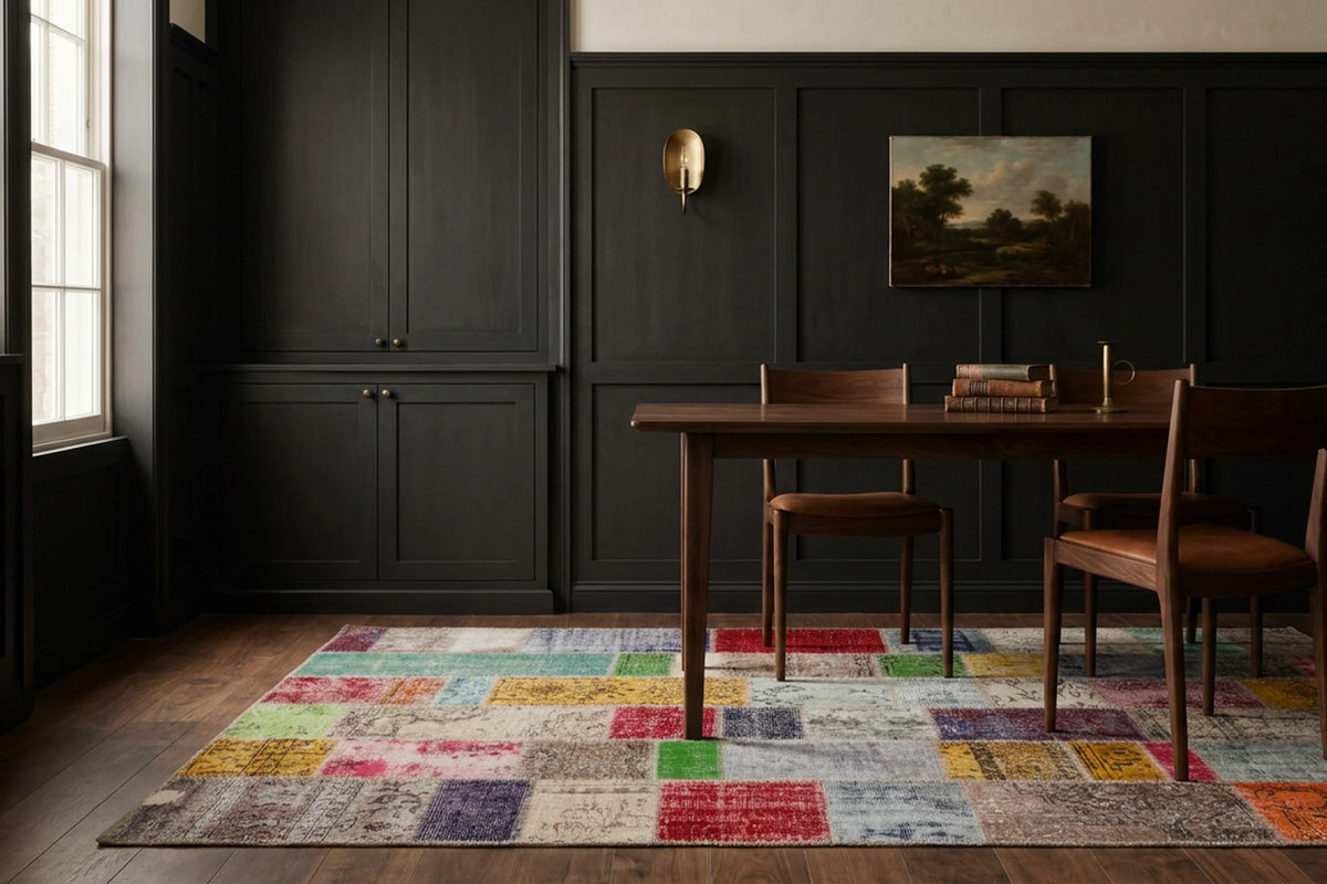 Turkish rug in a styled room