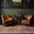 Orange Turkish rug in a styled room