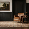Orange Turkish rug in a styled room