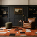 Orange Turkish rug in a styled room