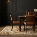 Orange Turkish rug in a styled room