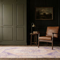 Orange Turkish rug in a styled room