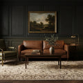 Orange Turkish rug in a styled room