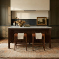 Orange Turkish rug in a kitchen