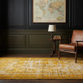 Yellow Turkish rug in a styled room