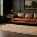 Orange Turkish rug in a styled room