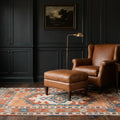 Orange Turkish rug in a study