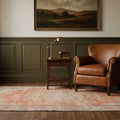 Orange Turkish rug in a styled room