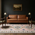 Orange Turkish rug in a styled room