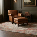 Orange Turkish rug in a styled room