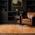 Orange Turkish rug in a styled room