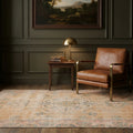 Orange Turkish rug in a styled room
