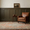 Orange Turkish rug in a study