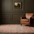 Orange Turkish rug in a styled room