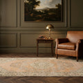 Orange Turkish rug in a styled room