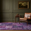 Purple Turkish rug in a styled room