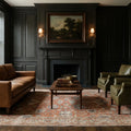 Orange Turkish rug in a styled room