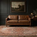 Orange Turkish rug in a styled room