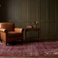 Purple Turkish rug in a styled room