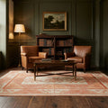 Orange Turkish rug in a study