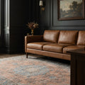 Orange Turkish rug in a styled room
