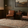 Orange Turkish rug in a landing
