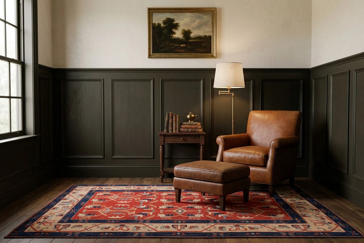 Turkish rug in a study