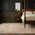 Orange Turkish rug in a styled room