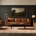 Orange Turkish rug in a styled room