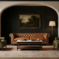 Orange Turkish rug in a styled room