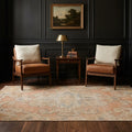Orange Turkish rug in a styled room