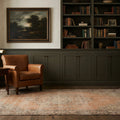 Orange Turkish rug in a styled room