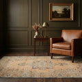 Orange Turkish rug in a styled room