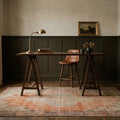 Orange Turkish rug in a styled room