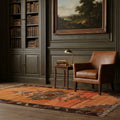 Orange Turkish rug in a styled room