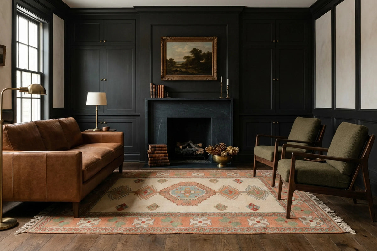 Turkish rug in a styled room