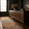 Orange Turkish runner rug in a styled room