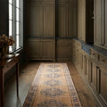 Orange Turkish runner rug in a styled room